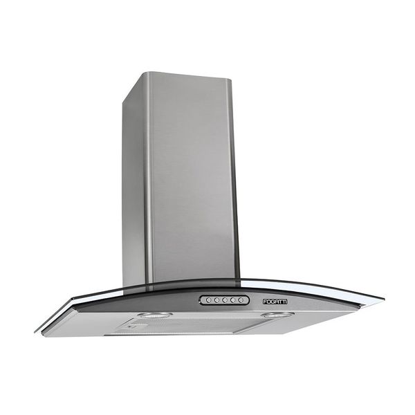 Coifa De Parede 60cm Vidro Curvo Duto Slim Fogatti Inox / 220V
