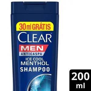 Shampoo Anticaspa Clear Men Ice Cool Menthol Frasco Leve 200ml Pague 170ml