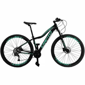 Bicicleta Cripto 24v Acera Mountain Bike Aro 29 Quadro Alumínio 24 Marchas Freio Hidráulico Cripto Bikes Preto e Verde Bicicleta Cripto 24v Acera Mountain Bike Aro 29 Quadro Alumínio 24 Marchas Cripto Bikes Preto