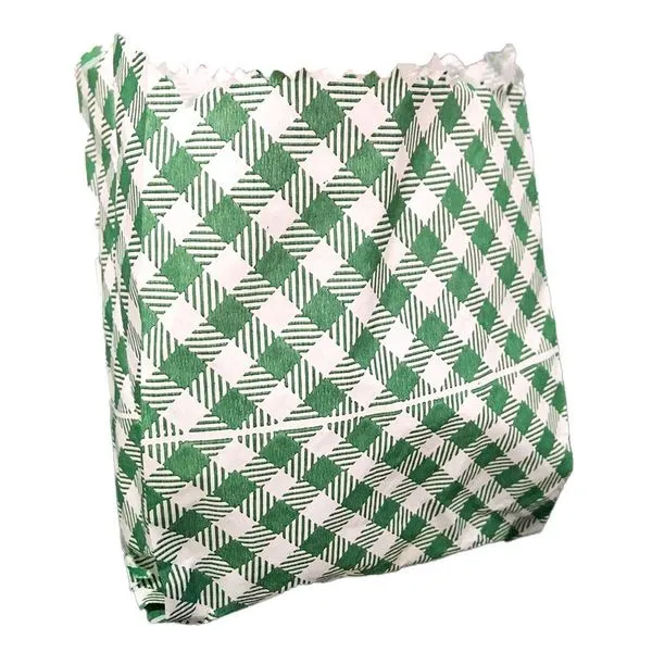 Saquinho De Papel Xadrez Verde Escuro 10,5cm X 14cm - 50 Un