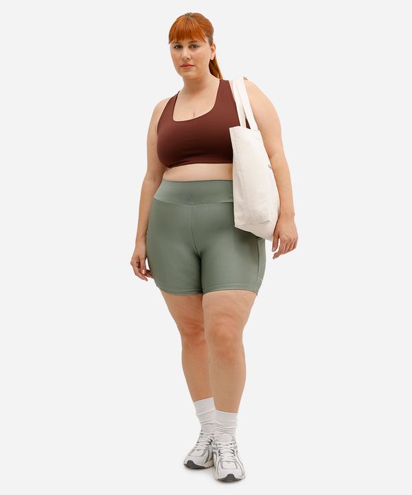 bermuda ciclista feminina esportiva plus size verde GG3