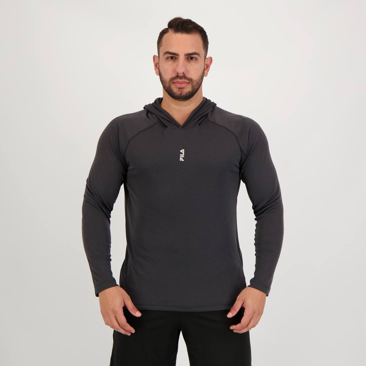 Camiseta Fila Eclipse Hoodie Manga Longa Preta