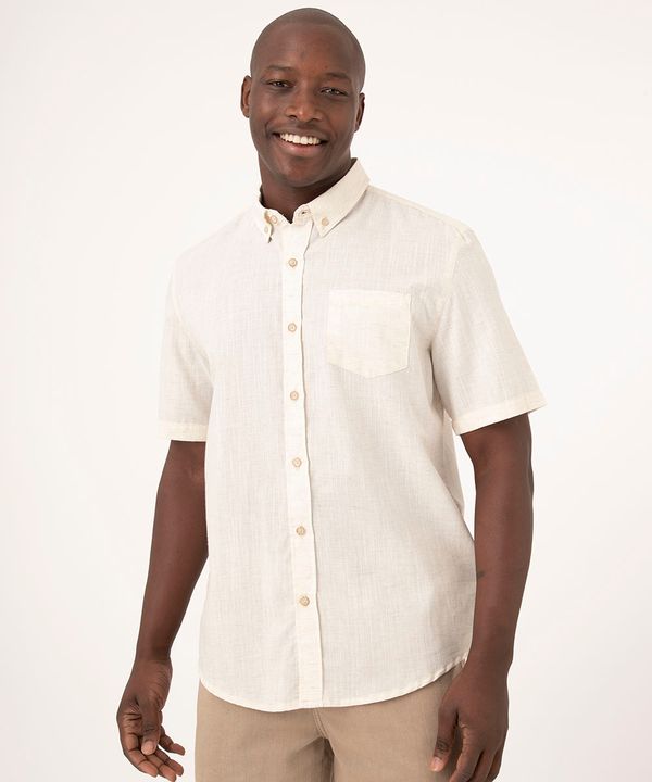 camisa manga curta comfort com bolso kaki GG