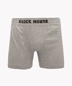 cueca boxer de algodão cós elástico cinza mescla P