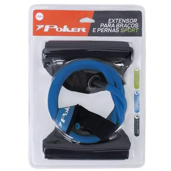 Extensor para Braços e Pernas Sport Médio para Condicionamento e Força Azul Poker Extensor para Braços e Pernas Sport Médio para Ombros Peitoral e Glúteos Azul Poker