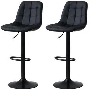 Kit 2 Banqueta Alta Elegance Com Base Giratória E - Preto