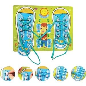 Brinquedo Educativo Sapato de MDF para Aprender Laço e Cadarço Toy Mix Brinquedo Educativo Sapato MDF Aprender Laço Cadarço Toy Mix