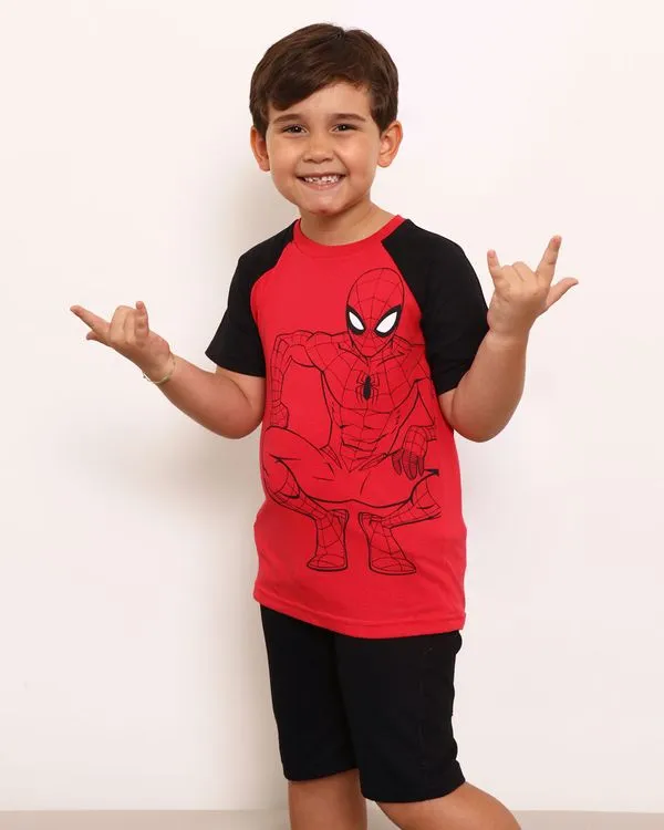 Camiseta Infantil Menino Marvel Homem Aranha Com Estampa Vermelha 6