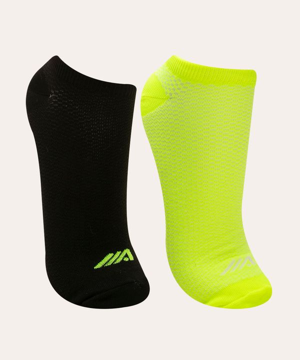 kit de 2 pares de meias running cano baixo multicor 37-40