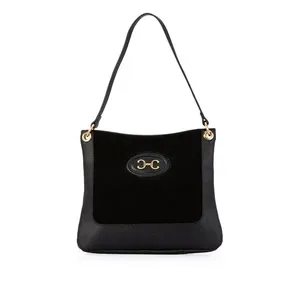 Bolsa Shoulder Couro Suede Preta