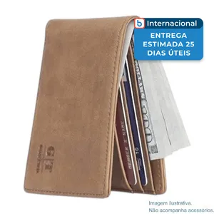 Carteira Gostwo Slim Bifold Couro Bege A-MBI
