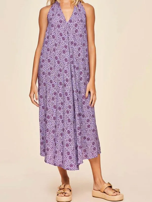 Vestido Midi Em Linho Raya ROXO M