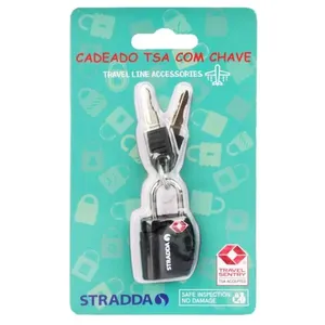Cadeado TSA com Chave Stradda PRETO