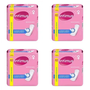 Kit c/4 Absorventes Intimus Protetor Diário Sem Perfume 40 Unidades cada