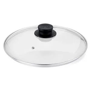 Tampa de Vidro Multiflon com Pomel Preto - 24cm de Diâmetro