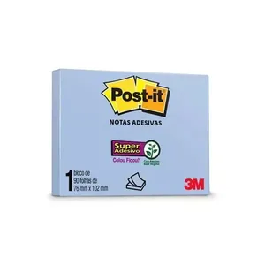 Bloco Adesivo Azul Post-it 76x102 com 90 Folhas Autoadesivas Reposicionáveis para Anotações Azul Bell Bloco Adesivo Azul Post-it 76x102 com 90 Folhas Autoadesivas Reposicionáveis Azul Bell