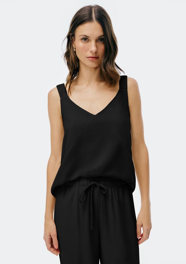 Regata Feminina Decote V - Preto M