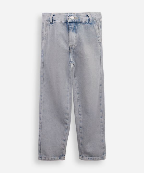 calça reta infantil jeans cós elástico azul 12