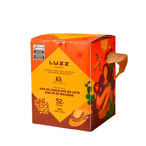 Ovo de Páscoa 52% ao Leite com Pé de Moleque Luzz Cacau – 220g