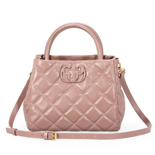 Bolsa Tote Matelassê Mocha Rose Couro