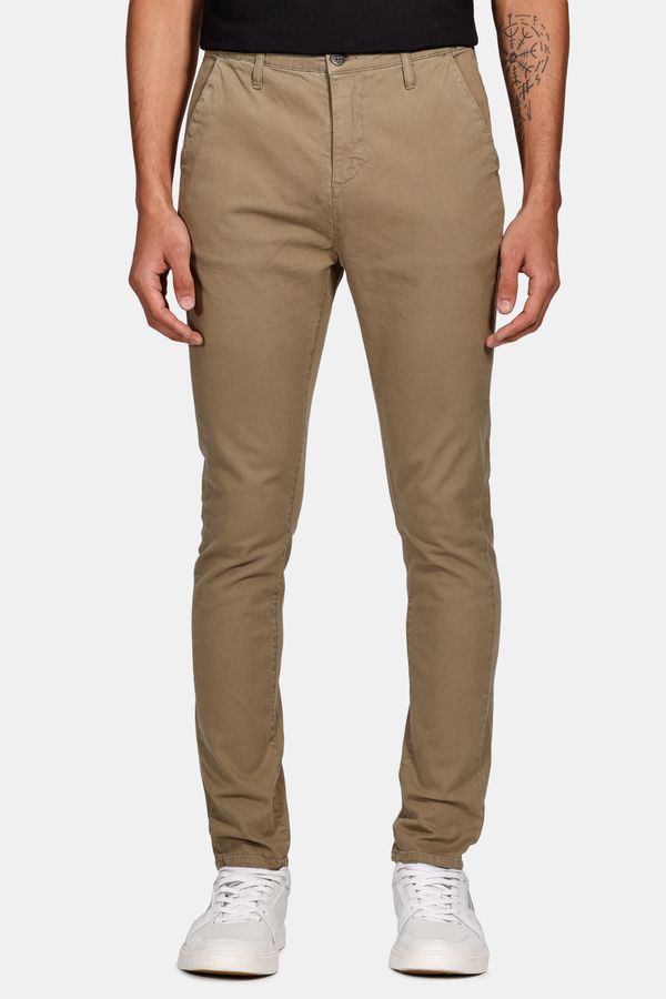 Calça Chino Skinny Sarjada Verde Oliva - 46