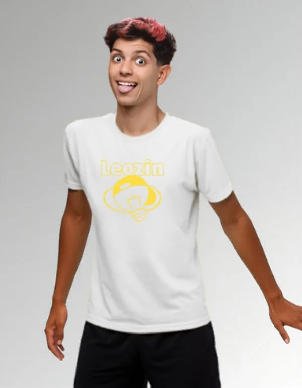 Camiseta de Algodão Dos Rosa Branca Símbolo Leozin M / Branco