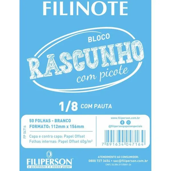 BLOCO PARA RASCUNHO C/PICOTE C/PAUTA 112X56 50FL