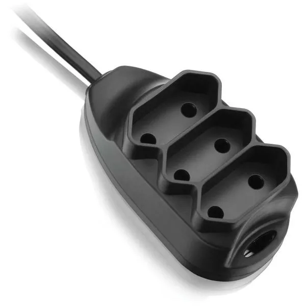 Extensão Elétrica Bipolar 3 Entradas 5 Metros com Suporte para Fixação Preta Bivolt Elgin Extensão Elétrica Bipolar 3 Entradas 5 Metros Preta Bivolt Elgin