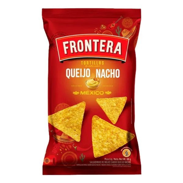 Tortillas de Milho Frontera Queijo Nacho México 68g
