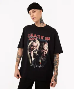 camiseta de algodão oversized chuck manga curta preto M