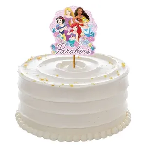 Topo De Bolo Princesas Disney Parabéns