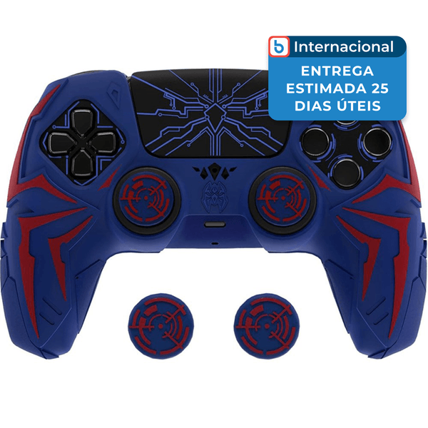 Capa para Controle PS5 Aranha Cibernética PlayVital Vermelho/Azul A-MBI