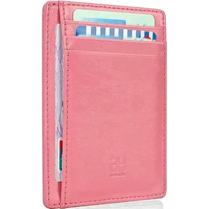 Porta-Cartão Gold House Fino Bloqueio RFID Couro Rosê A-MBI
