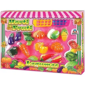 Kit Brinquedo Educativo Hortifruti Legumes com Velcro 12 Peças Braskit