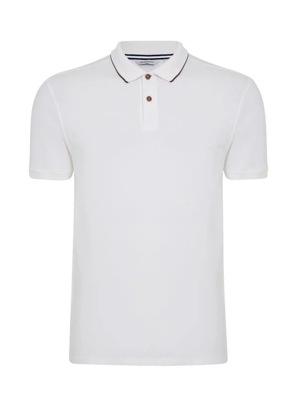 Polo Piquet Gola Jacquard Masculina Individual M