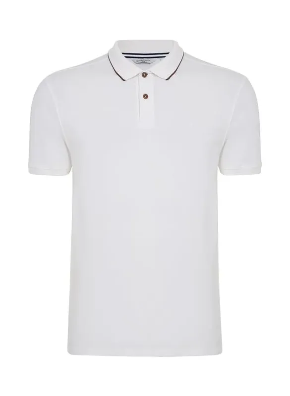 Polo Piquet Gola Jacquard Masculina Individual M