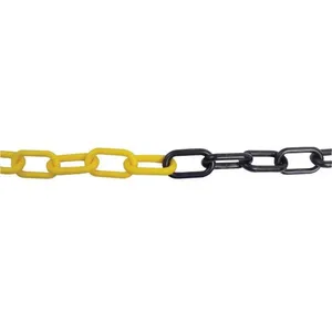 Corrente plástica elo médio 8 mm amarelo e preta 100 metros - CIBERPLAST