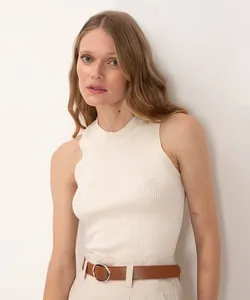 regata de tricot alça média off white G