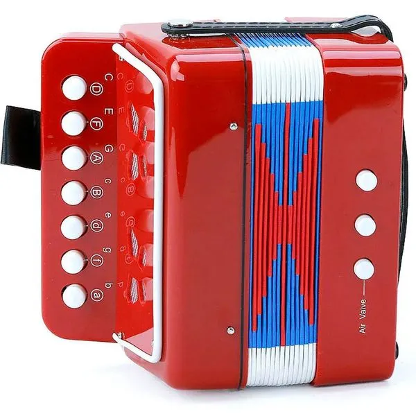 Brinquedo Mini Acordeon Sanfona Gaita Instrumento Musical Vermelho