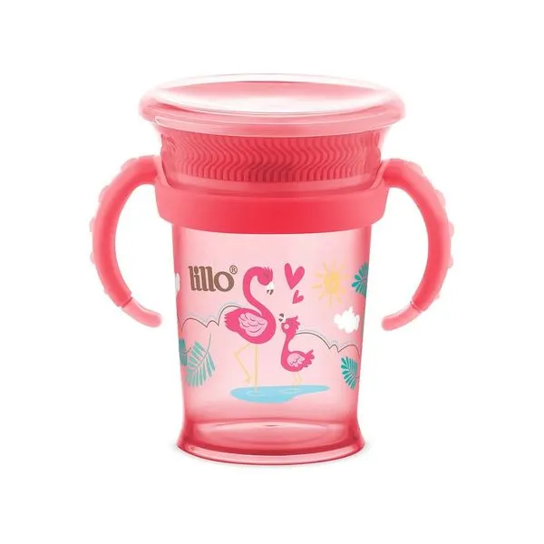 Copo De Treinamento Lillo 360° Com Alça Rosa 207ml 8+ Meses 1 Unidade