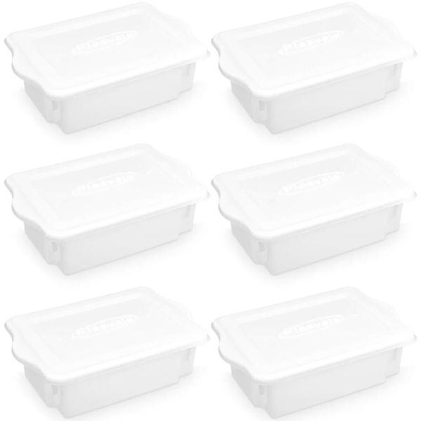 6 Cestos Organizadores para Cozinha 10L Caixas Plásticas Organizadoras Alimentos com Tampa