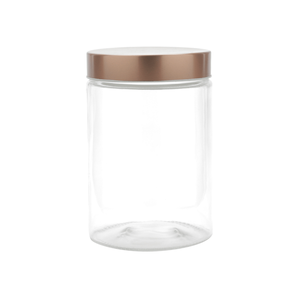 Porta Mantimentos da Bom Gourmet, C/Tampa de Cobre, Vidro, 1,2l - 35299