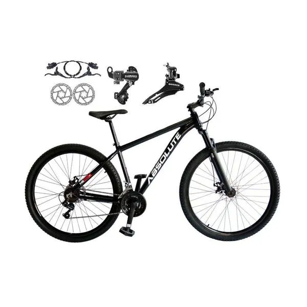 Bicicleta Aro 29 Absolute Nero 5 Alumínio 21v Câmbios Shimano Freio A Disco Hidráulico Preto 17