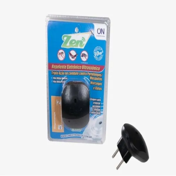 Repelente Eletrônico Ultrassônico Zen Preto 1 unidade