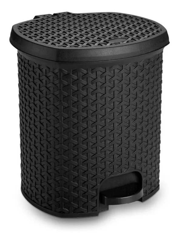 Lixeira Cesto 15 Litros Rattan C/ Pedal Diversas Cores