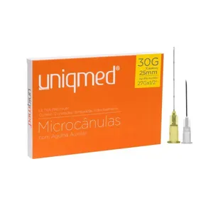 Microcânulas com Agulha Auxiliar 30G x 25 mm Uniqmed Unidade