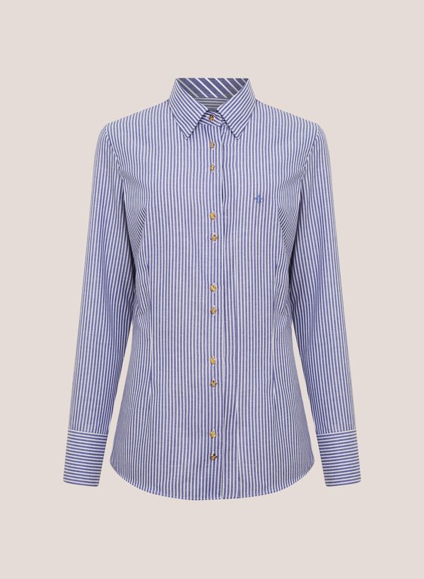Camisa Slim Fit Mix Botões Listrada Manuela Dudalina Feminina 38