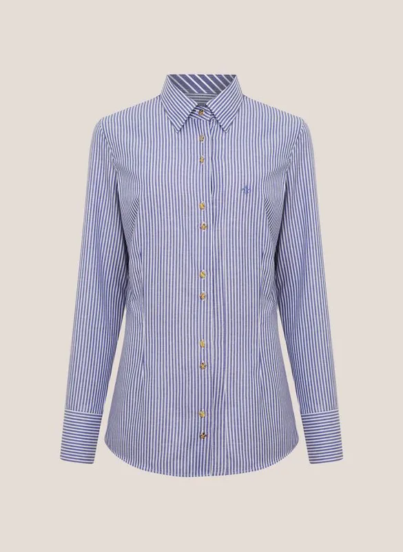 Camisa Slim Fit Mix Botões Listrada Manuela Dudalina Feminina 38