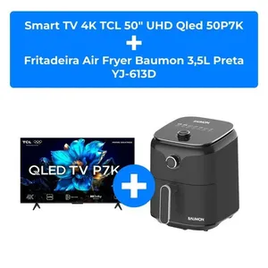 Kit Smart TV 4K 50" TCL Google TV 50P7K + Air Fryer Baumon 3,5L Preta