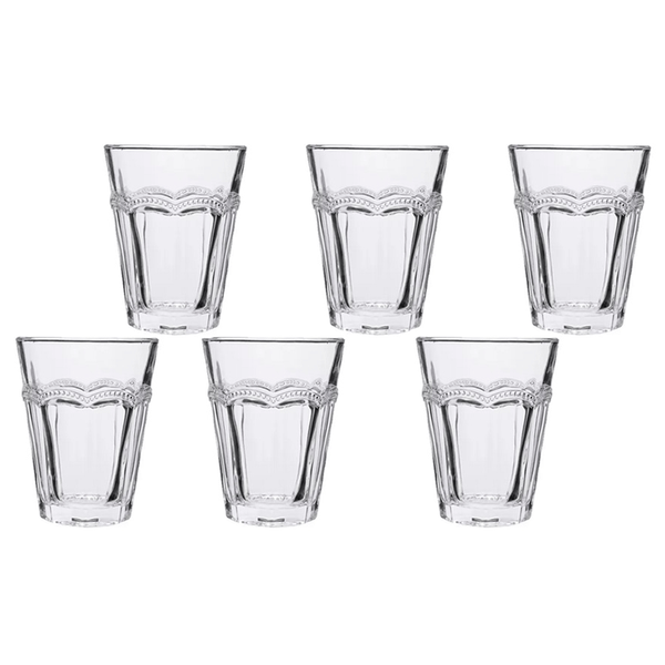Jogo de Copos Rendinha Casa Ambiente, 06 Peças, 270ml, Transparente - COVI081